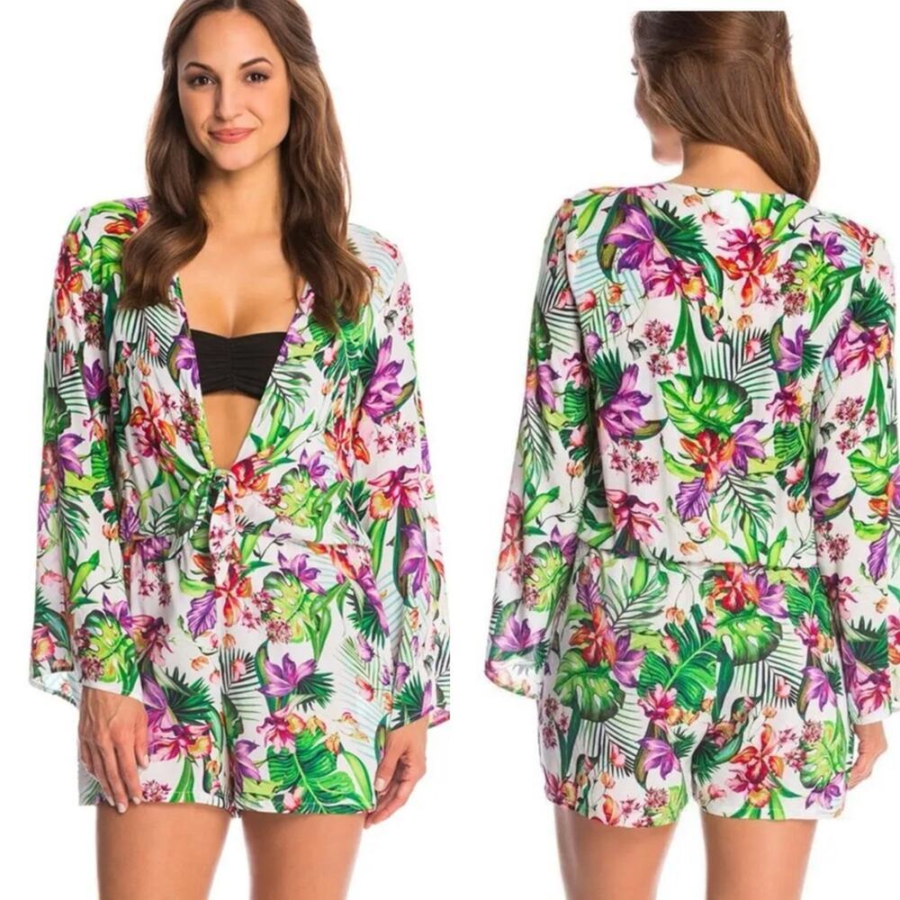 La Blanca Calypso Tropical Romper  size XS